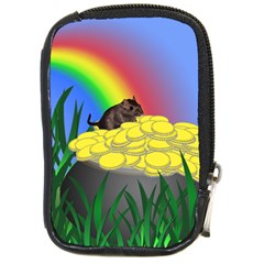 Pot Of Gold With Gerbil Compact Camera Leather Case by designedwithtlc