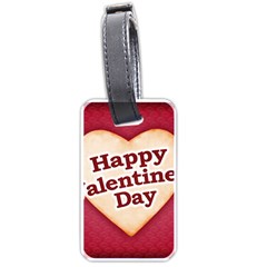 Heart Shaped Happy Valentine Day Text Design Luggage Tag (one Side) by dflcprints