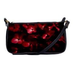 Red Flowers Bouquet In Black Background Photography Evening Bag by dflcprints