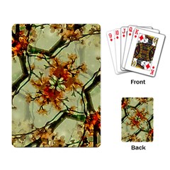 Floral Motif Print Pattern Collage Playing Cards Single Design by dflcprints