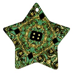 Luxury Abstract Golden Grunge Art Star Ornament (two Sides) by dflcprints