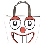 Happy Clown Cartoon Drawing Bucket Handbag Front