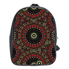 Digital Abstract Geometric Pattern In Warm Colors School Bag (xl)