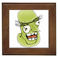 Mad Monster Man With Evil Expression Framed Ceramic Tile by dflcprints