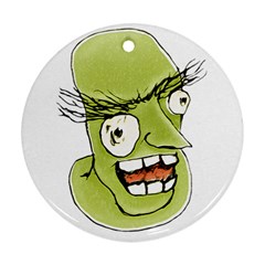 Mad Monster Man With Evil Expression Round Ornament by dflcprints