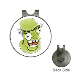 Mad Monster Man With Evil Expression Hat Clip With Golf Ball Marker by dflcprints