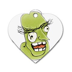 Mad Monster Man With Evil Expression Dog Tag Heart (one Sided)  by dflcprints