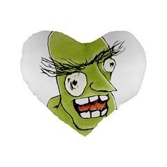 Mad Monster Man With Evil Expression 16  Premium Heart Shape Cushion  by dflcprints