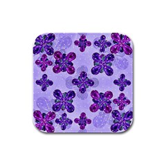 Deluxe Ornate Pattern Design In Blue And Fuchsia Colors Drink Coasters 4 Pack (square) by dflcprints