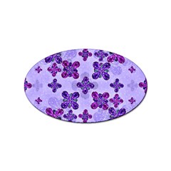 Deluxe Ornate Pattern Design In Blue And Fuchsia Colors Sticker (oval) by dflcprints