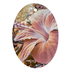 Fantasy Colors Hibiscus Flower Digital Photography Oval Ornament (two Sides) by dflcprints