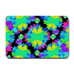 Multicolored Floral Print Geometric Modern Pattern Small Door Mat by dflcprints