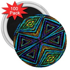 Tribal Style Colorful Geometric Pattern 3  Button Magnet (100 Pack) by dflcprints