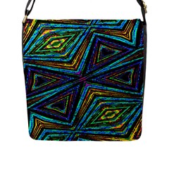 Tribal Style Colorful Geometric Pattern Flap Closure Messenger Bag (large) by dflcprints