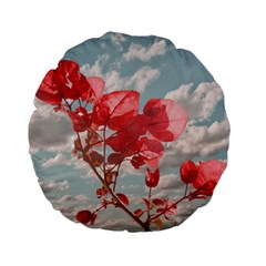 Flowers In The Sky 15  Premium Flano Round Cushion  by dflcprints