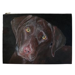 Inquisitive Chocolate Lab Cosmetic Bag (xxl) by LabsandRetrievers