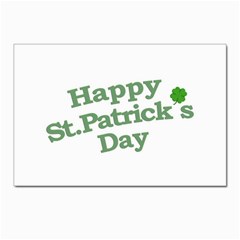 Happy St Patricks Text With Clover Graphic Postcard 4 x 6  (10 Pack) by dflcprints