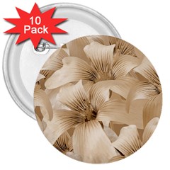 Elegant Floral Pattern In Light Beige Tones 3  Button (10 Pack) by dflcprints