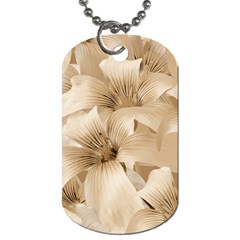 Elegant Floral Pattern In Light Beige Tones Dog Tag (one Sided) by dflcprints