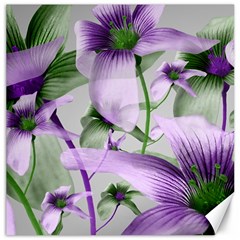 Lilies Collage Art In Green And Violet Colors Canvas 16  X 16  (unframed) by dflcprints
