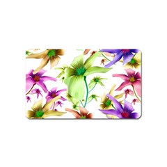 Multicolored Floral Print Pattern Magnet (name Card) by dflcprints