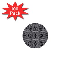 Cyberpunk Silver Print Pattern  1  Mini Button (100 Pack) by dflcprints