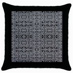 Cyberpunk Silver Print Pattern  Black Throw Pillow Case by dflcprints