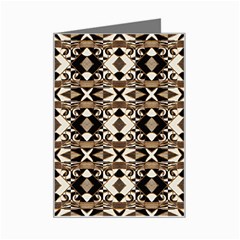 Geometric Tribal Style Pattern In Brown Colors Scarf Mini Greeting Card by dflcprints