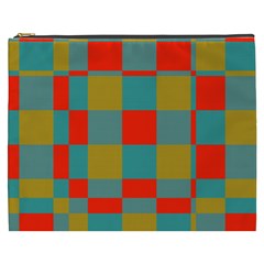Squares In Retro Colors Cosmetic Bag (xxxl) by LalyLauraFLM