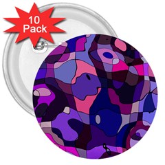 Blue Purple Chaos 3  Button (10 Pack) by LalyLauraFLM