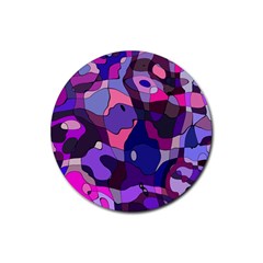 Blue Purple Chaos Rubber Coaster (round) by LalyLauraFLM