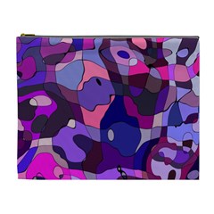 Blue Purple Chaos Cosmetic Bag (xl) by LalyLauraFLM