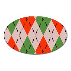 Argyle Pattern Abstract Design Magnet (oval) by LalyLauraFLM