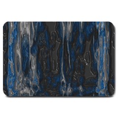 Blue Black Texture Large Doormat by LalyLauraFLM