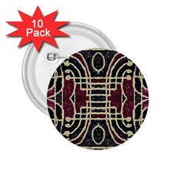 Tribal Style Ornate Grunge Pattern  2 25  Button (10 Pack) by dflcprints