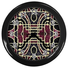 Tribal Style Ornate Grunge Pattern  Wall Clock (black) by dflcprints