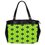 Blue flowers pattern Oversize Office Handbag (Two Sides)