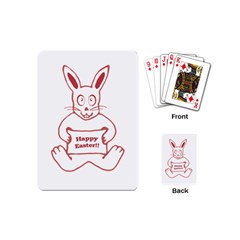 Cute Bunny With Banner Drawing Playing Cards (mini)