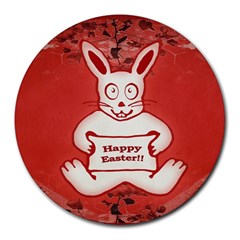 Cute Bunny Happy Easter Drawing Illustration Design 8  Mouse Pad (round) by dflcprints