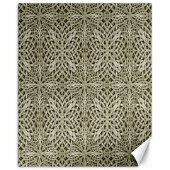 Silver Intricate Arabesque Pattern Canvas 16  X 20  (unframed) by dflcprints