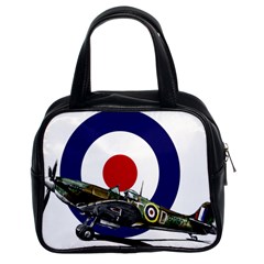 Spitfire And Roundel Classic Handbag (two Sides) by TheManCave