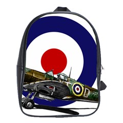 Spitfire And Roundel School Bag (xl) by TheManCave