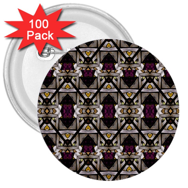 Abstract Geometric Modern Seamless Pattern 3  Button (100 pack)