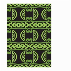 Green Shapes On A Black Background Pattern Small Garden Flag (two Sides) by LalyLauraFLM