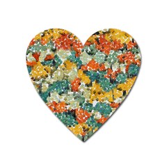 Paint Strokes In Retro Colors Magnet (heart) by LalyLauraFLM