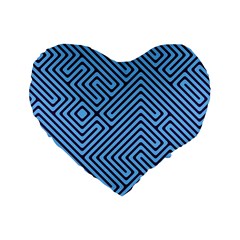 Blue Maze 16  Premium Heart Shape Cushion  by LalyLauraFLM