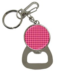 Abstract Pink Floral Tile Pattern Bottle Opener Key Chain by GardenOfOphir