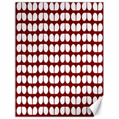 Red And White Leaf Pattern Canvas 18  X 24  (unframed) by GardenOfOphir