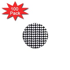 Black And White Leaf Pattern 1  Mini Button Magnet (100 Pack) by GardenOfOphir