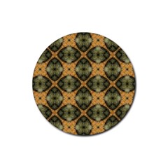 Faux Animal Print Pattern Drink Coaster (round) by GardenOfOphir